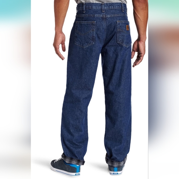Carhartt mens Relaxed Fit Heavyweight Flannel-lined 5-pocket Jean - Picture 2 of 6